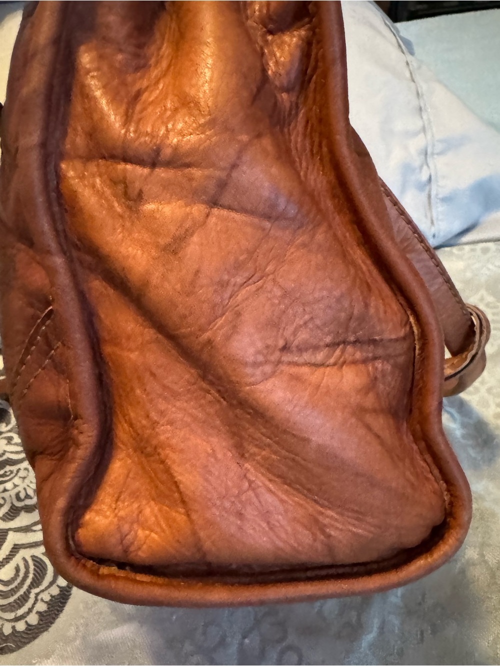 Vintage Frye Campus Leather Satchel/Handbag in Camel Brown - Picture 15 of 15